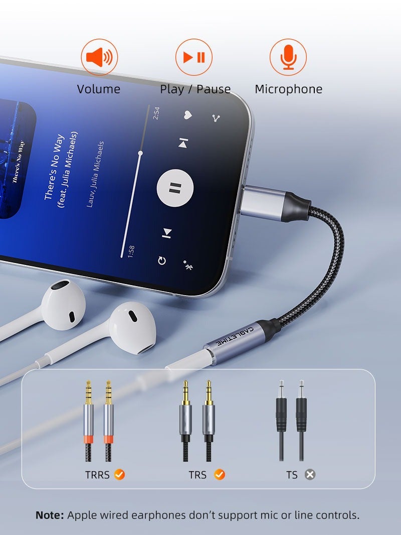 CABLETIME USB TYPE C TO 3.5 MM AUDIO AUX JACK ADAPTER - Image 3